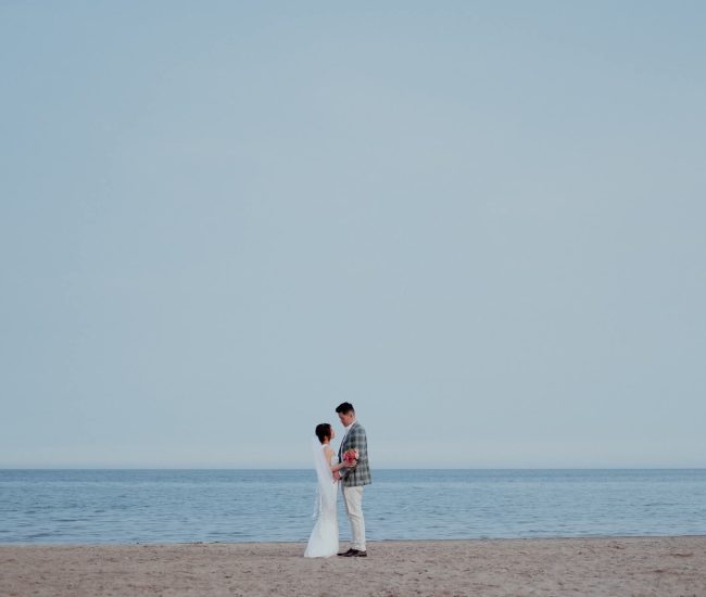 Bride and groom in traditional outfits during a Fatography pre wedding shoot.