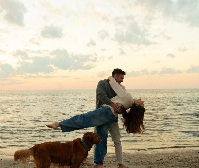 Couple walking on a forest path captured in a Fatography pre wedding session.