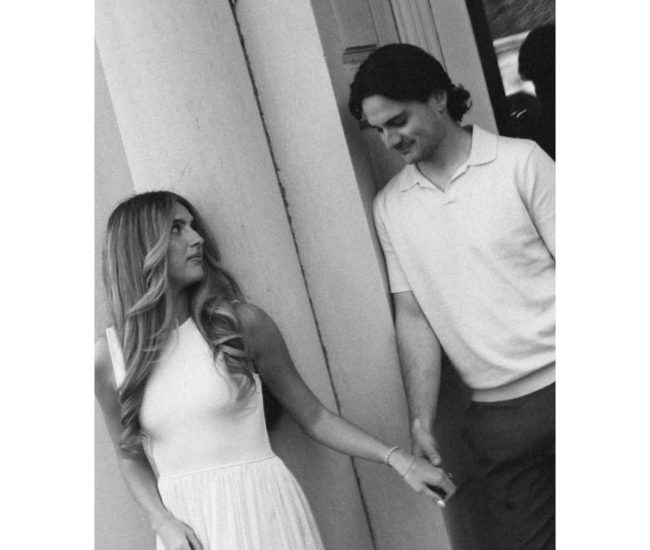 Couple near a lake during a Fatography pre wedding shoot.