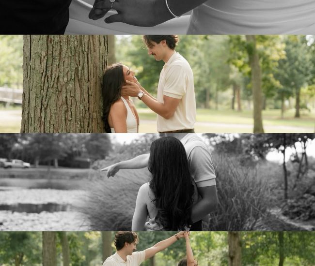 Black and white photography of a couple in a Fatography pre wedding shoot.