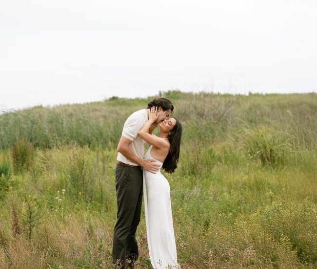 Bride and groom striking a stylish pose in a Fatography pre wedding shoot.
