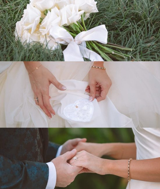 Bride adjusting dress at best wedding events Dubai