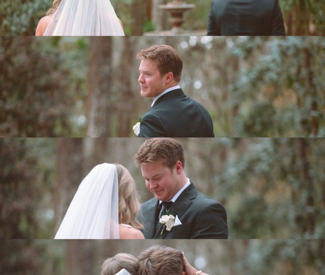 The groom fixing his tie while a bridesmaid stands nearby, capturing a candid moment of preparation on the wedding day.