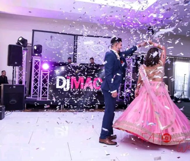 Pre-wedding photoshoot with creative indoor studio backdrop