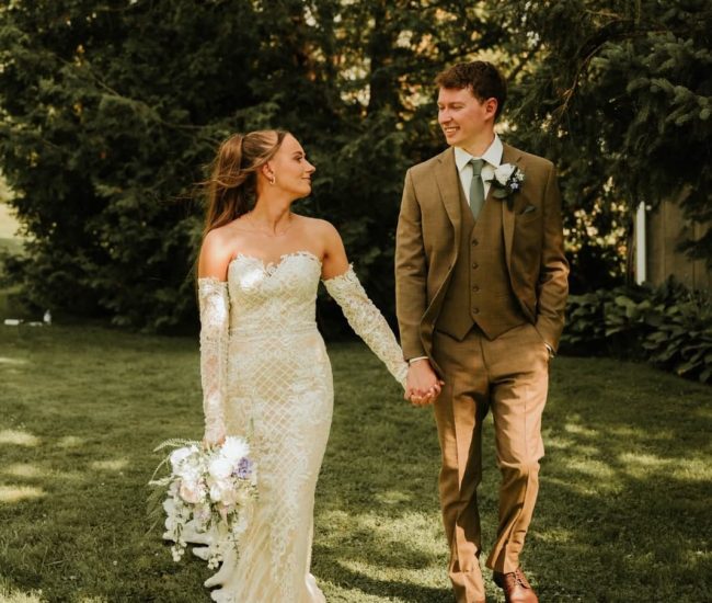 Romantic couple moment near a fountain in a garden during a Fatography pre wedding shoot.
